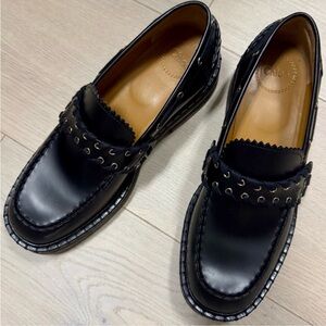 Chloe Black Leather Women's Loafers size 39